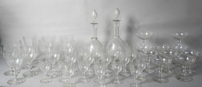 null Baccarat partie de service de verre en cristal avant 1936, décor gravé végétal,...