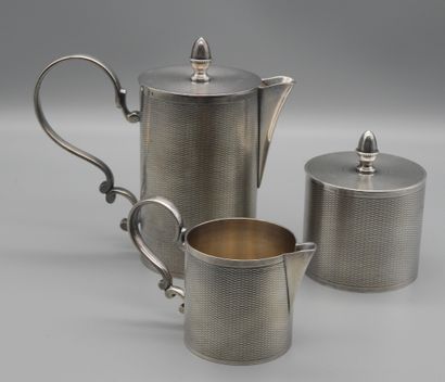 null Service égoïste en métal argenté filigrané, composé d'un pot à eau (H: 14cm)...