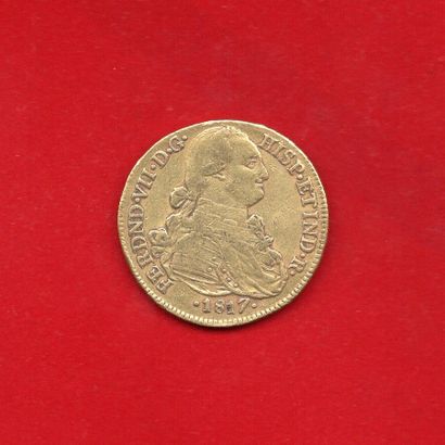 null COLOMBIE: 8 Escudos d’Or 1817 NR JF Carthagène. 26,9g. KM 66.1. TB+