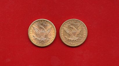 null ETATS-UNIS : Lot de 2x10 Dollar Or "Liberty" 1886 San Francisco et1888 Philadelphie....