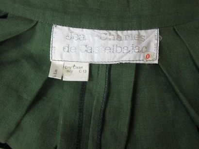 null Jean-Charles de CASTELBAJAC
Jupe culotte vert sapin en lin, 
Taille L 
(très...