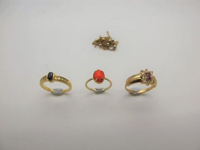 null Lot de bijoux : broche ronde argent et nacre (PB 15,2 g) , pendentif fleur argent...