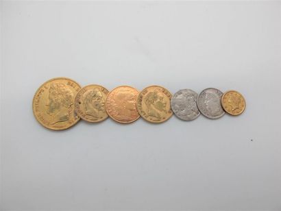 Monnaie de 40 francs or, France 1858, 3 monnaies...