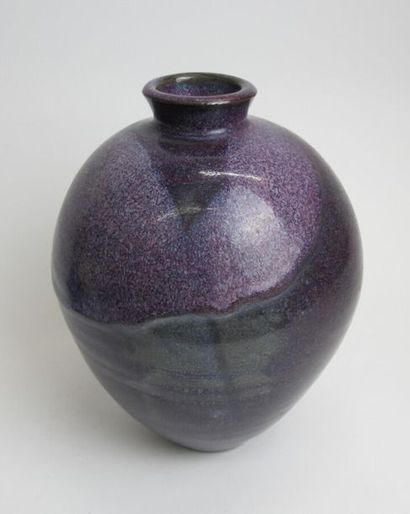 null GIREL Jean (b. 1947) Ovoid stoneware
 vase with flared neck and decoration of...