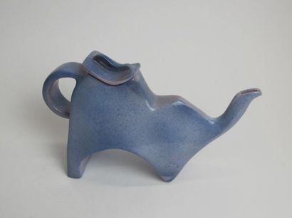 null FORLINI Kathy (born in 1955) Terracotta 
teapot featuring a stylized elephant...
