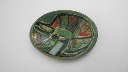 null HAUSER Frédéric dit MANIT OZÈRE (1896-1976) - VALLAURIS
Glazed ceramic oval...