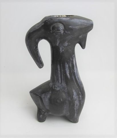 null BLIN Jacques (1920-1995) Ceramic zoomorphic 
jug with glazed cover in shades...