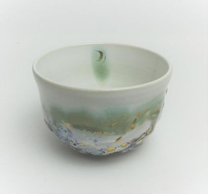 null WAXWEILER Christine (born 1959) Chawan tea
bowl on stoneware pedestal decorated...