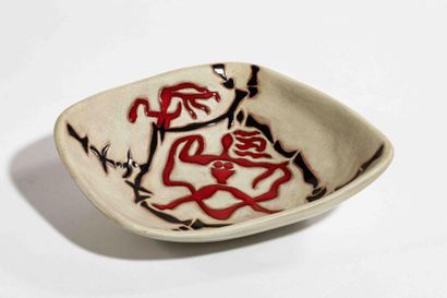 null LURÇAT Jean (1892-1966) (after) & SANT-VICENS 
Glazed ceramic bowl with abstract...