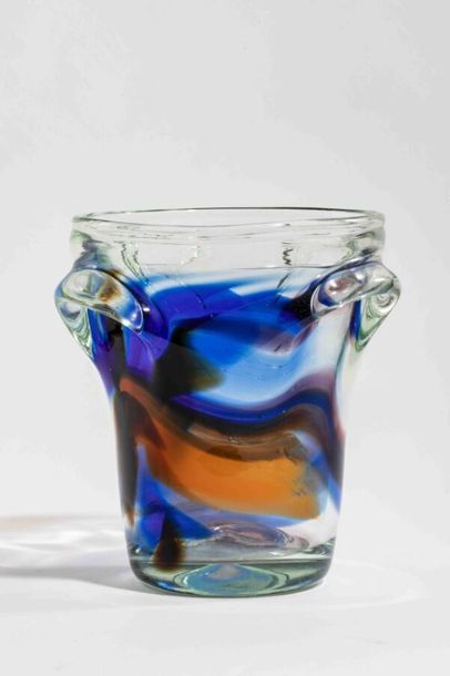 null NOVARO Jean Claude (1943-2015)
Vase " Sulfur" à quatre prises en verre transparent...