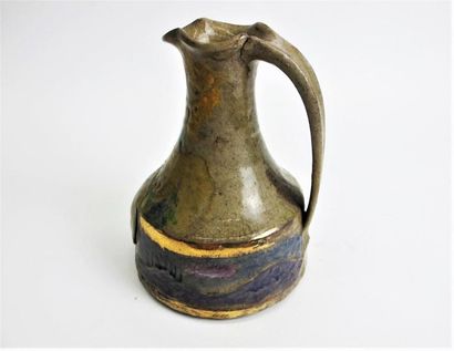 null GIREL Jean (born in 1947) Stoneware 
jug with polychrome decoration on the belly...