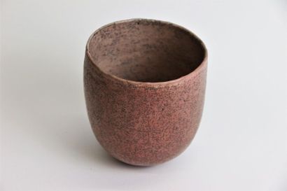 null DURING Nesrin (born in 1947) Cylindrical stoneware 
bowl with pink enamel decoration...