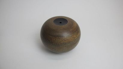null LACHENY Jacques (born in 1937) Stoneware
vase with brown and green enamel decoration,...