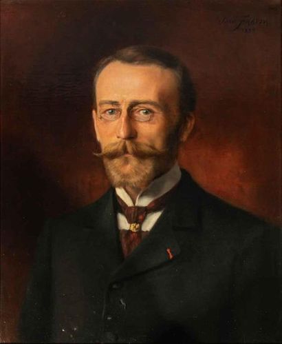 null José FRAPPA (1854-1904)
Portrait d'homme aux binocles
Huile sur toile signée...