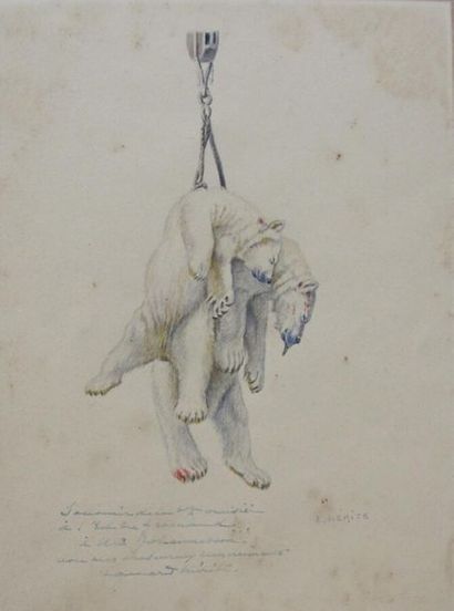 null Edouard Paul MERITE (1867-1941)
Nature morte aux ours.
Aquarelle sur papier...