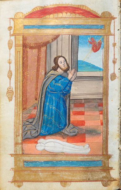 null [BOOK OF HOURS PRINTED FOR ROME'S USE]. Paris, Hardouin, n.d. (ca. 1515). In-8,...