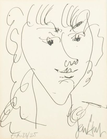null GEN Paul (1895-1975)
"Violonceliste" et "portrait de femme" 
Deux épreuves d'artiste,...