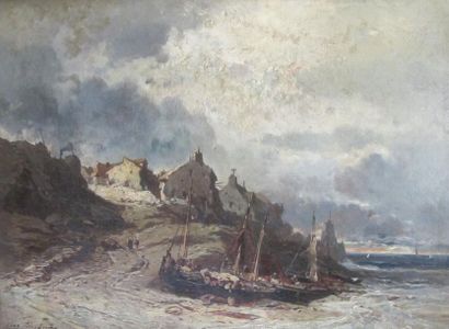 null Eugène DESHAYES (1828-1890)
Vue de la cote Normande
Huile sur toile
Encadré...