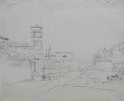 null École française vers 1825
Quatre dessins Vues de Rome et environs.
- Acqua Cetosa
encre...