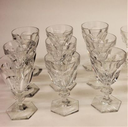 null BACCARAT
Service de verres en cristal modèle Harcourt comprenant : neuf verres...