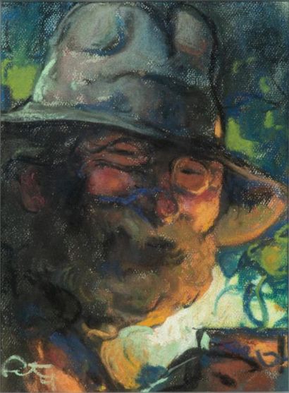 null Louis FORTUNEY (1875-1951)
Femme à la rose - Homme au chapeau
Deux pastels sur...