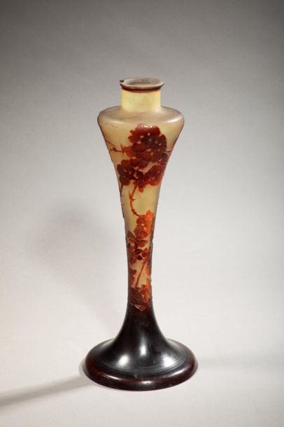 null Emile GALLE (1846-1904)
Vase à épaulement et col droit en verre doublé à décor...