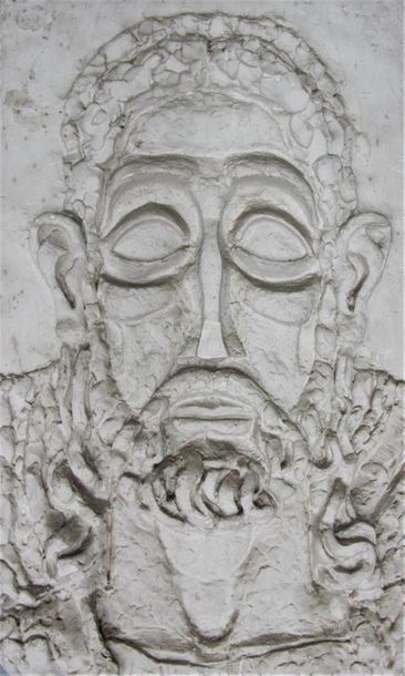 null Louis BILLOTEY (1883-1940)
Le Bon Pasteur.
Bas relief en plâtre, cachet de l'atelier...