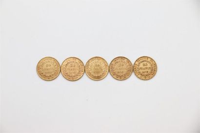 null FRANCE
Cinq 20 francs or au Génie. Années 1878 à 1898