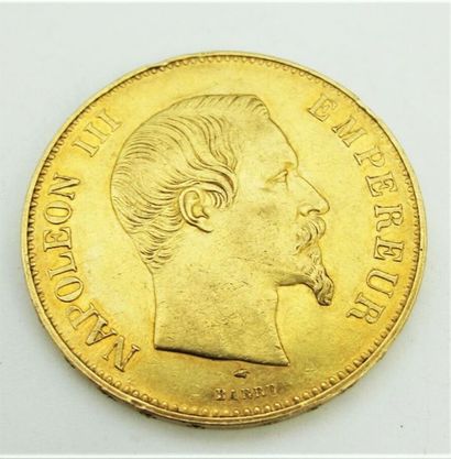 null FRANCE
100 gold francs, Napoleon III bareheaded, year 1856
