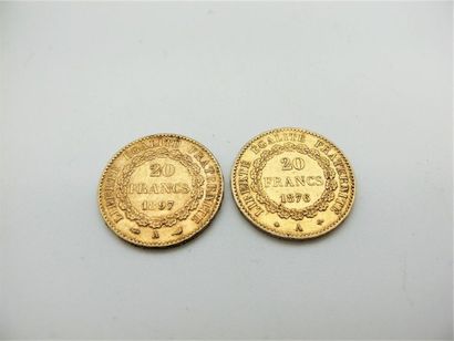 null FRANCE
Deux 20 francs or, Génie. Années 1876 et 1897 
