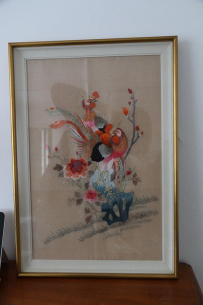 CHINA 20th Century
Embroidery on silk with...