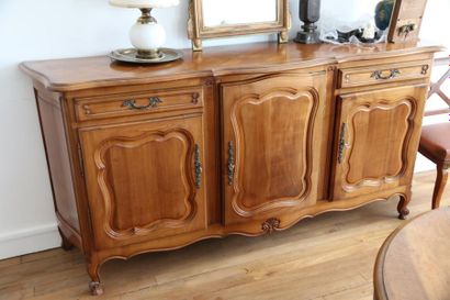 Louis XV style sideboard in cherry wood opening...