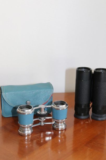 Pair of theatre binoculars in its case and...