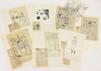 null Marcellin COUDERT (1898-1978)
Environ 49 dessins de presse originaux à l'encre...