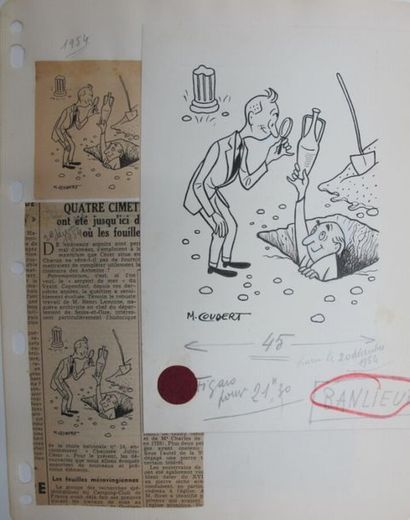 null Marcellin COUDERT (1898-1978)
Environ 50 dessins de presse originaux à l'encre...