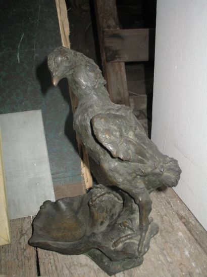 O.DI PALMA "coq" bronze en cire perdue, cachet du fondeur A.Valsuani, hauteur: 30...