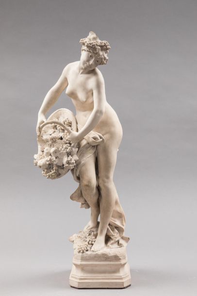 null Luca MADRASSI (1848-1919)
Allégorie dénudée des vendanges, sculpture en terre...