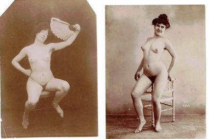 null Erotisme, charme, pornographie, études de nu en studio. Circa 1900-1970. Ensemble...