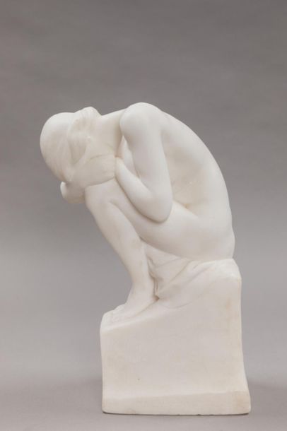 null George TRINQUE (c.1844-1930)
La baigneuse, sculpture en marbre de carrare signée.
Hauteur:...