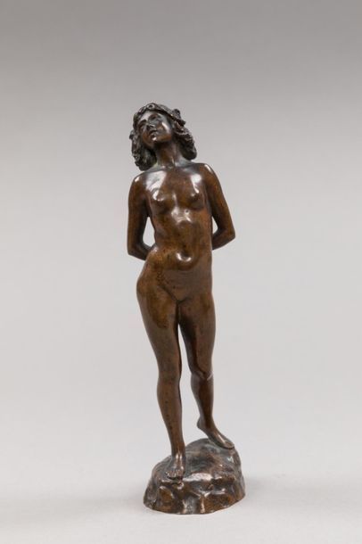 null Joe DESCOMPS (1869-1950)
Jeune fille nue, sculpture en bronze à patine brune...