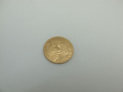null Une monnaie de 20 francs or au coq, année 1914.