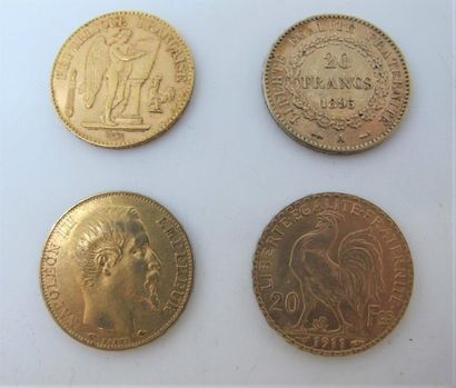 null Nine coins of 20 gold francs:
- Three geniuses, years 1895 and 1897
- Five cockerel...