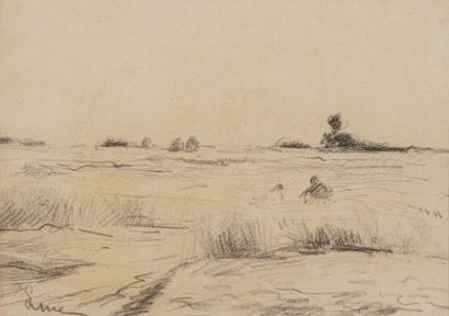 null Maximilien LUCE (1858-1941)
Country landscape
Black pencil on paper, signed...