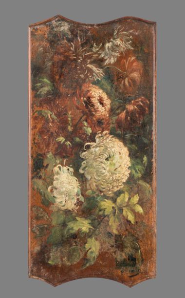 null Paul LEMARIEE , né en 1836, 
Panneaux de fleurs - Sous-bois, ensemble de 4 panneaux...