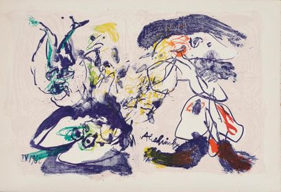 null Pierre ALECHINSKY, né en 1927
Sans titre, IV 1962
Lithographie en couleurs (légère...