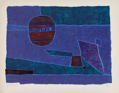 null Gustave SINGIER (1909-1984)
Bleu violet, 1962,
Lithographie en couleurs, n°68/140,...