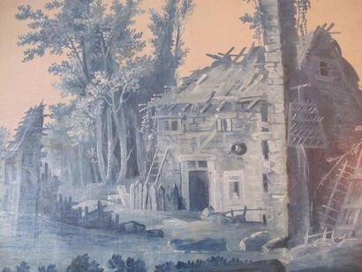 null French school of the end of the 18th century
Cottage in a landscape with trees...