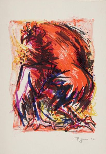 null Edouard PIGNON (1905-1993)
Coq, 1962,
Lithographie en couleurs, signée et datée...
