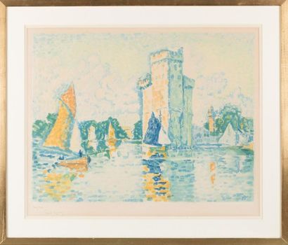 null Paul SIGNAC (1863-1935). 
Régate à la Rochelle
gravée par Jaques Villon, 1925
Lithographie...