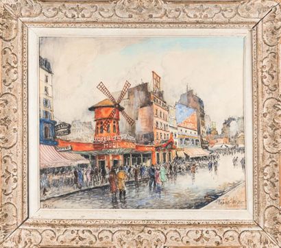 null FRANK-WILL (1900-1951)
"Paris" le Moulin rouge
Aquarelle sur papier signé en...